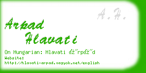 arpad hlavati business card